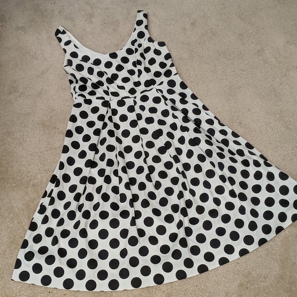 Pleated polka dot dress